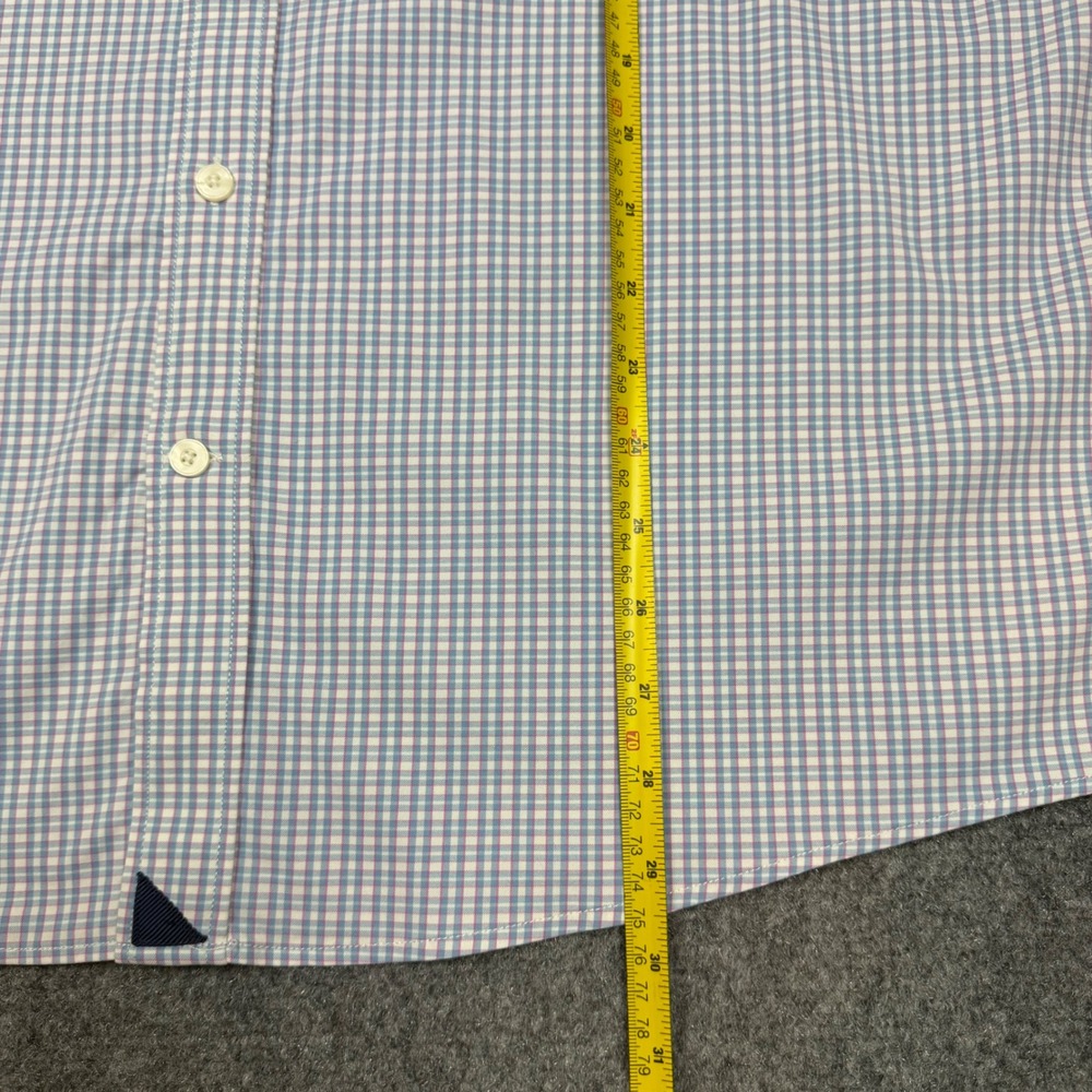 UNTUCKit Mens XXL Blue Pink Gingham Performance Stretch Button Down Shirt - Picture 3 of 10